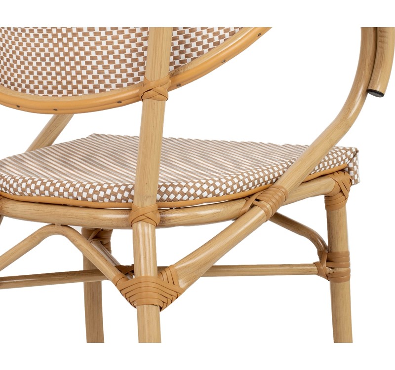 Krzesło ogrodowe CAFE BISTRO PARIS ARM    beżowe rattan