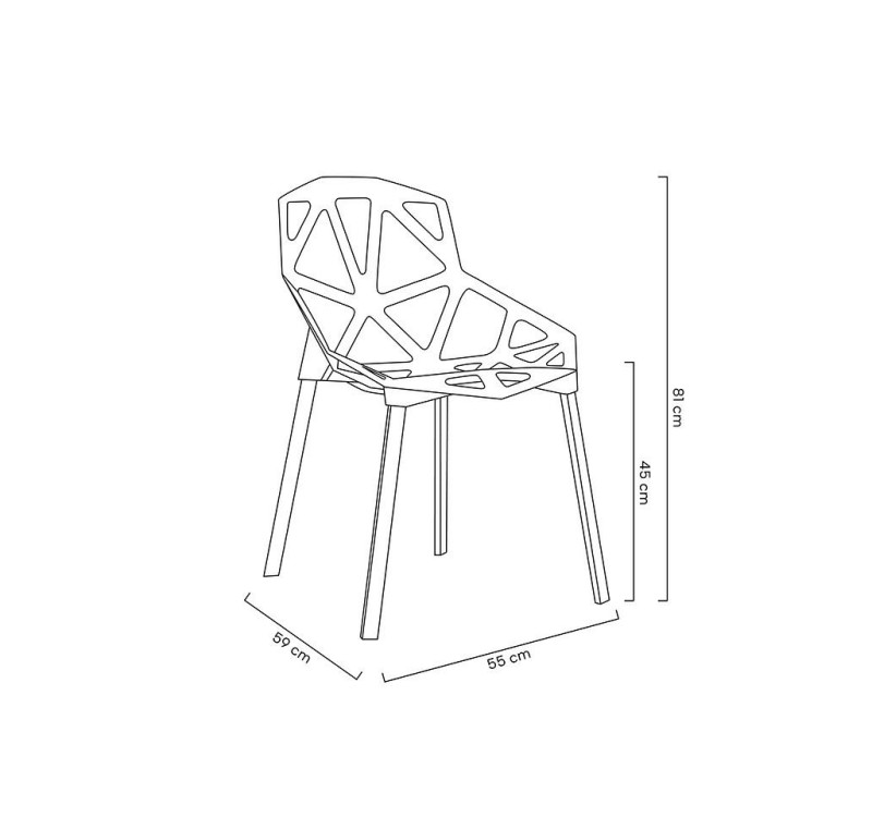 MODESTO krzesło SPLIT MAT czarne - polipropylen, podstawa metalowa