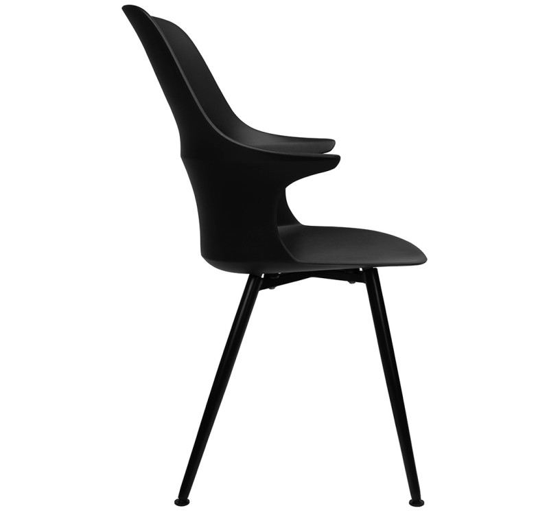 Krzesło BRAZO HIGH czarne  - polipropylen, metal