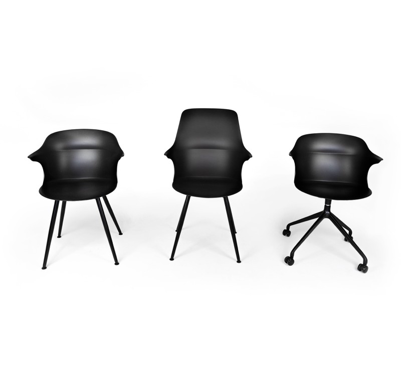 Krzesło BRAZO HIGH czarne  - polipropylen, metal