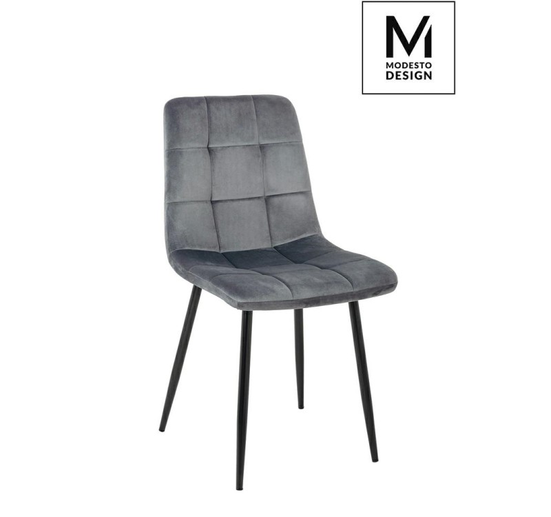 MODESTO krzesło CARLO ciemny szary - welur, metal