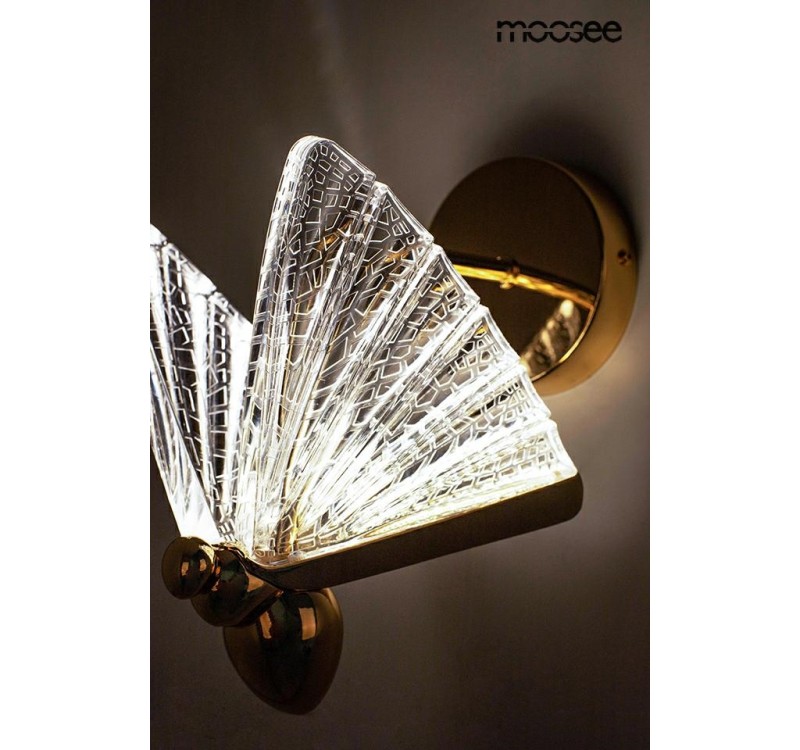 MOOSEE lampa ścienna BUTTERFLY M złota