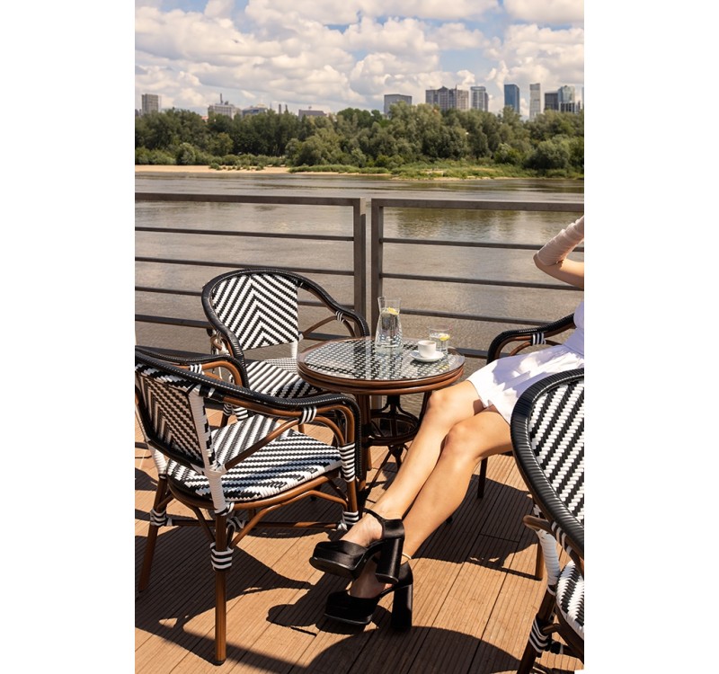 Krzesło ogrodowe CAFE AZURE biały /       czarny