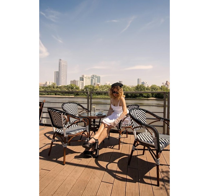 Krzesło ogrodowe CAFE AZURE biały /       czarny