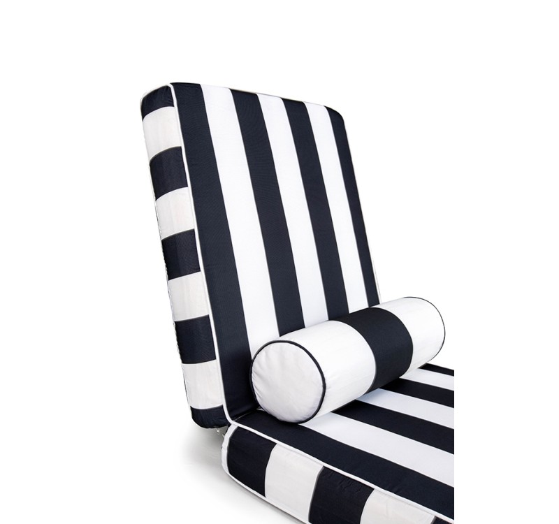 Materac ogrodowy AZURE z poduszką biało-czarny