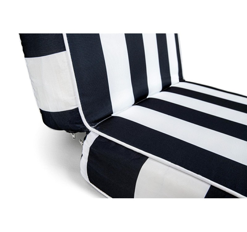 Materac ogrodowy AZURE z poduszką biało-czarny