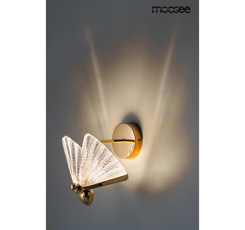 MOOSEE lampa ścienna BUTTERFLY S złota
