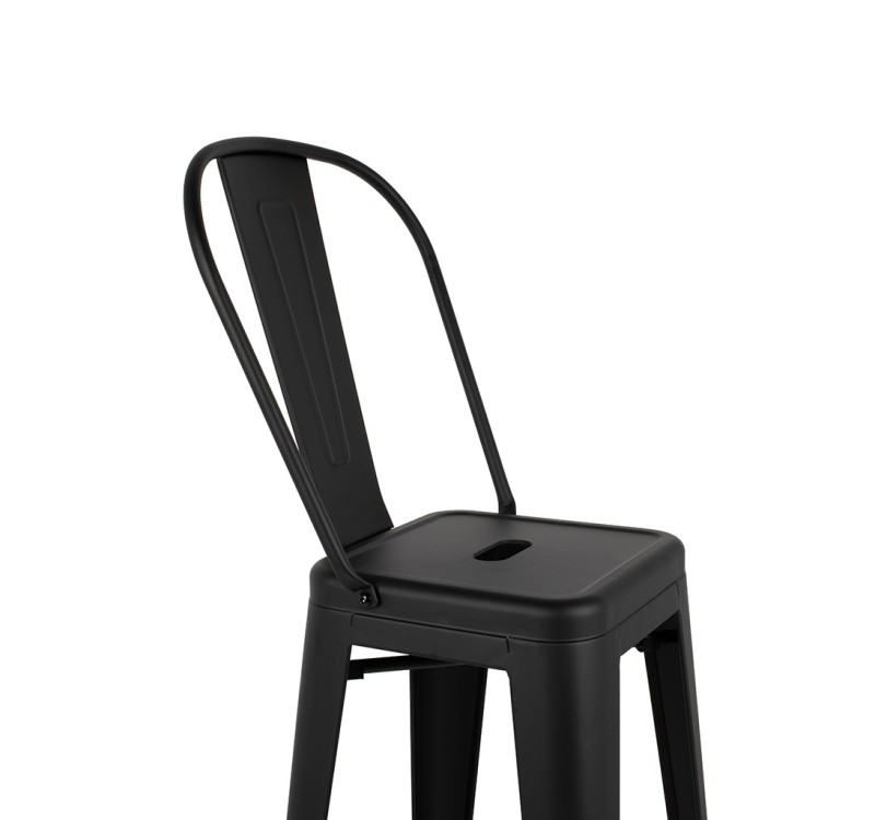 Krzesło barowe TOWER BIG BACK 76  (Paris) czarne