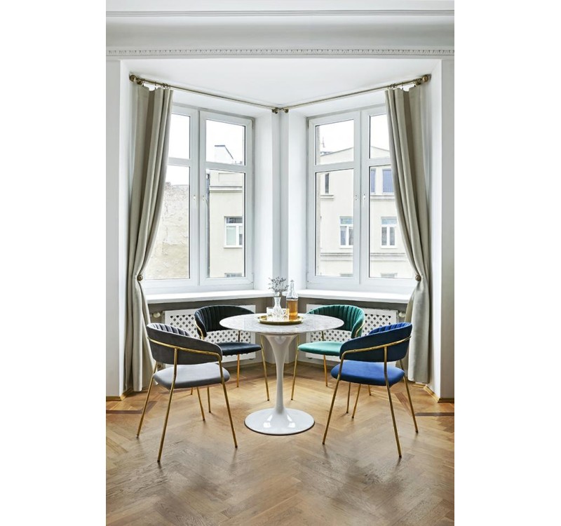 Krzesło MARGO ciemny szary - welur, podstawa złota