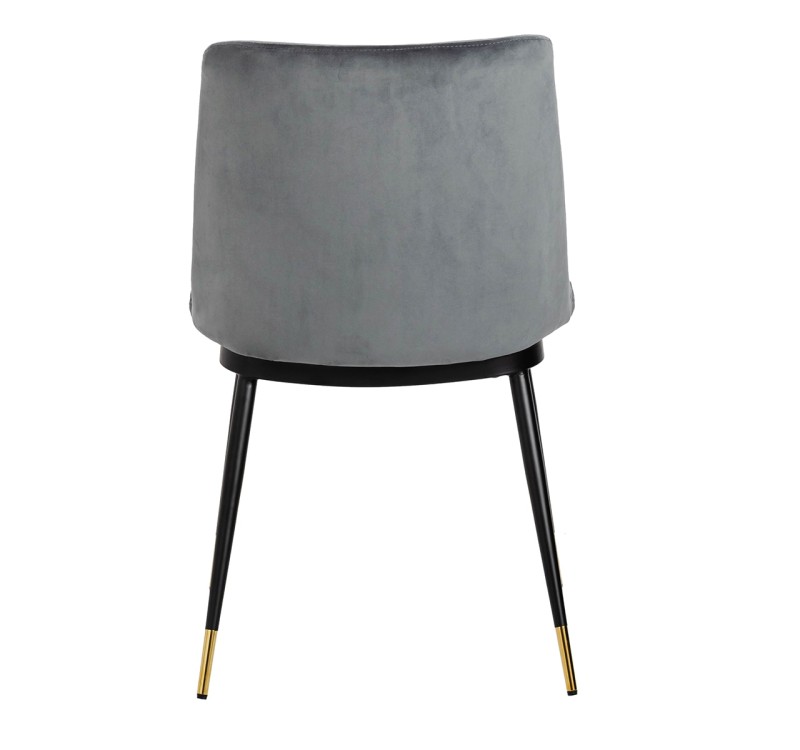 Krzesło DIEGO ciemny szary - welur, podstawa czarno złota