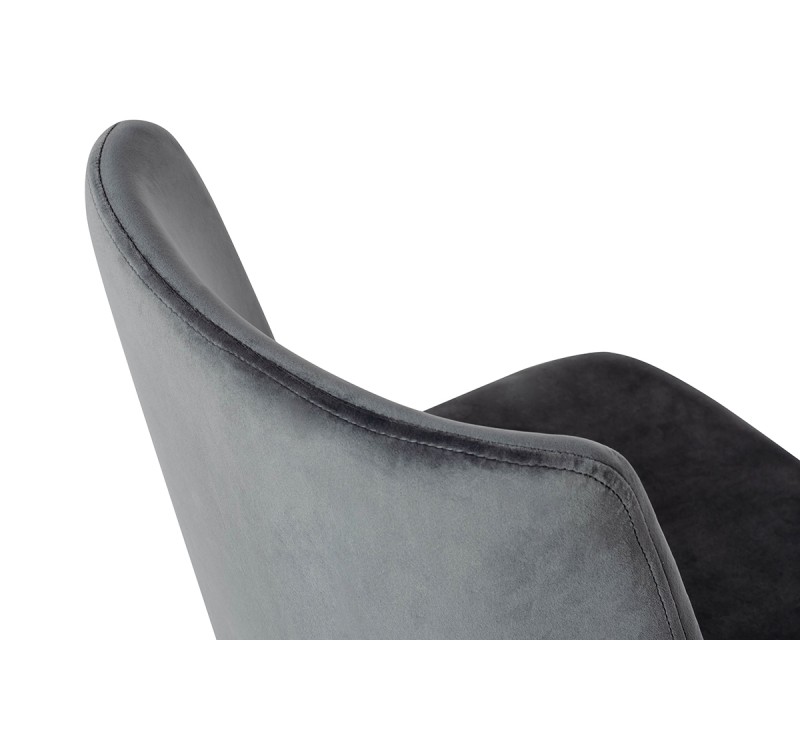 Krzesło DIEGO ciemny szary - welur, podstawa czarno złota