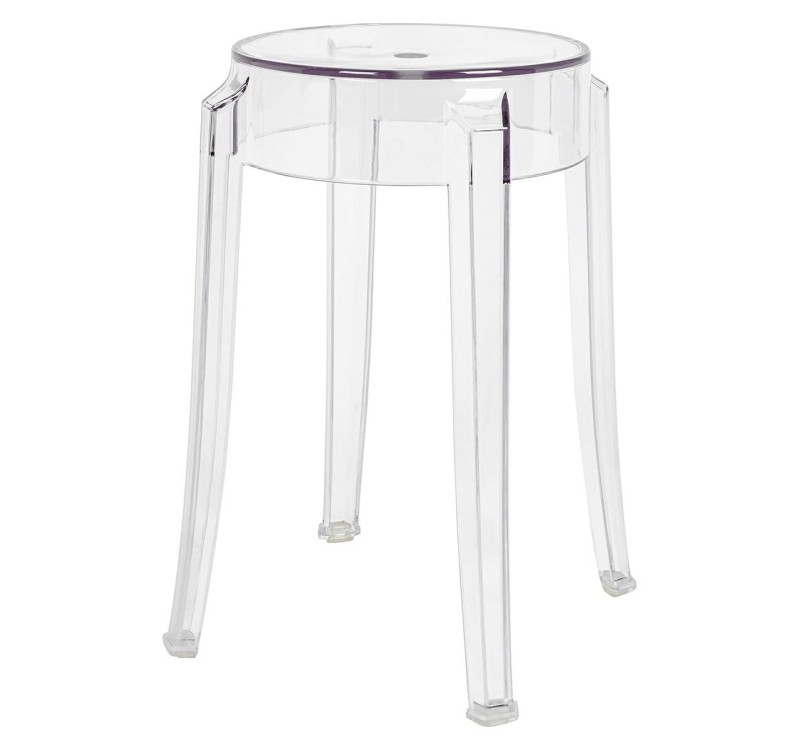 Stołek CHARLES 46 transparentny - poliwęglan
