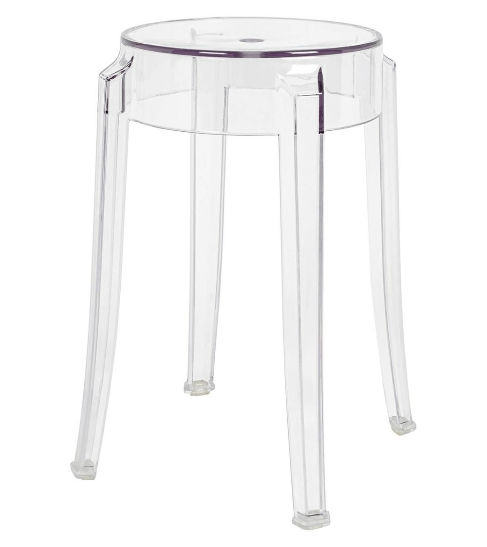 Stołek CHARLES 46 transparentny - poliwęglan
