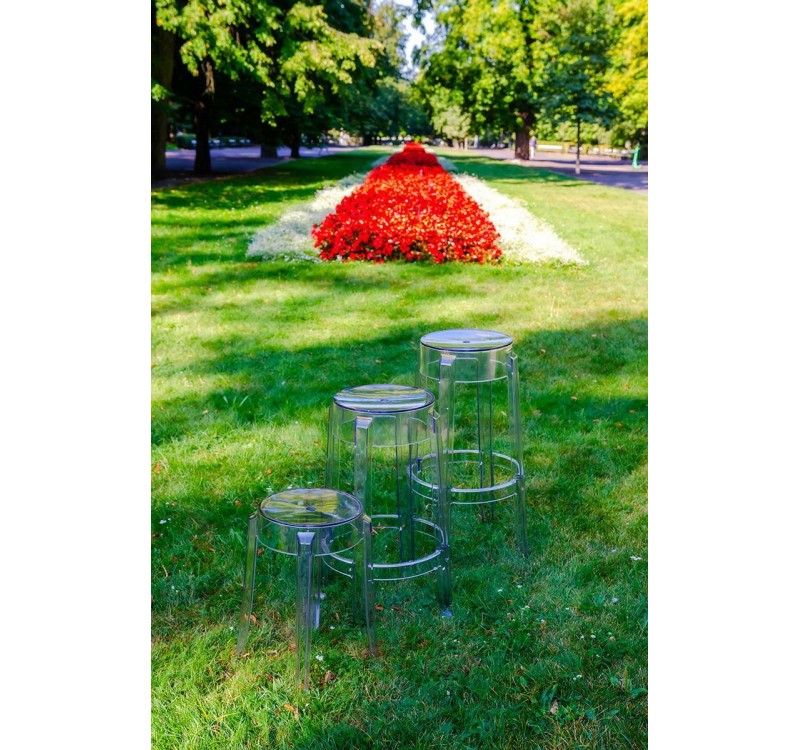 Stołek CHARLES 46 transparentny - poliwęglan