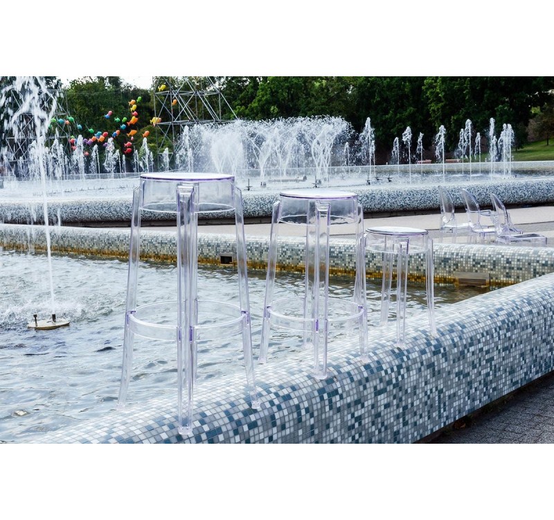 Stołek CHARLES 46 transparentny - poliwęglan