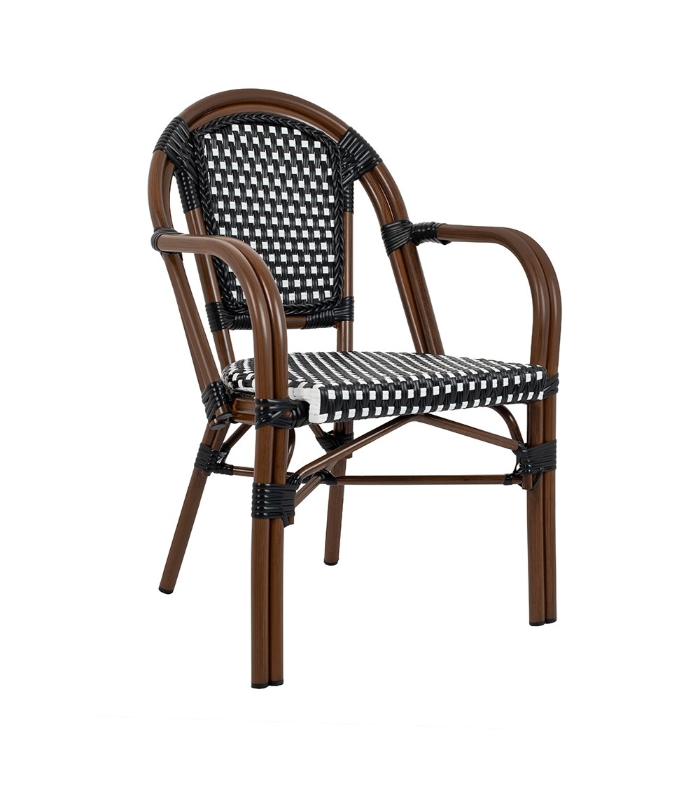 Krzesło ogrodowe CAFE PARIS ARM brązowe   rattan