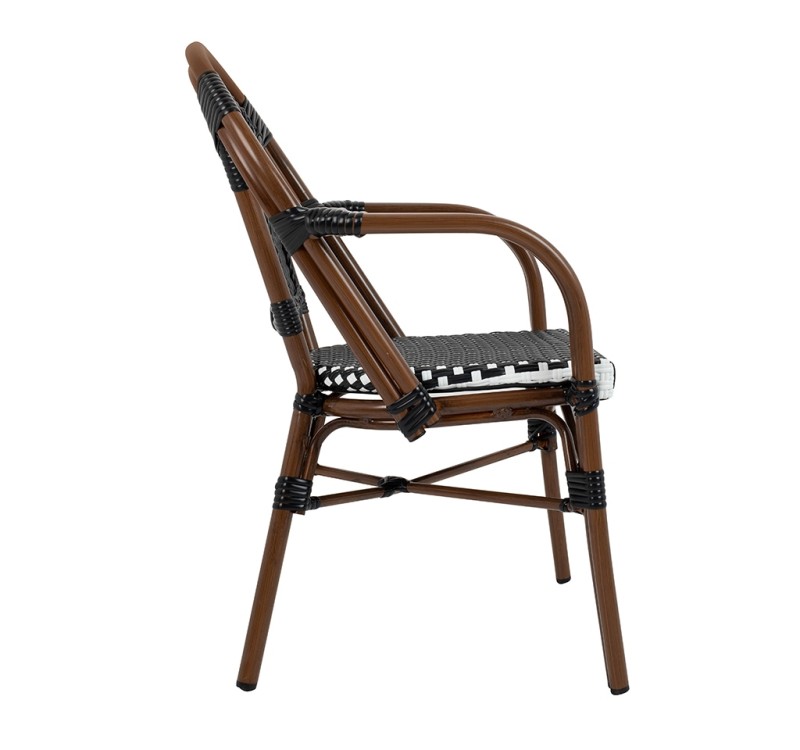 Krzesło ogrodowe CAFE PARIS ARM brązowe   rattan