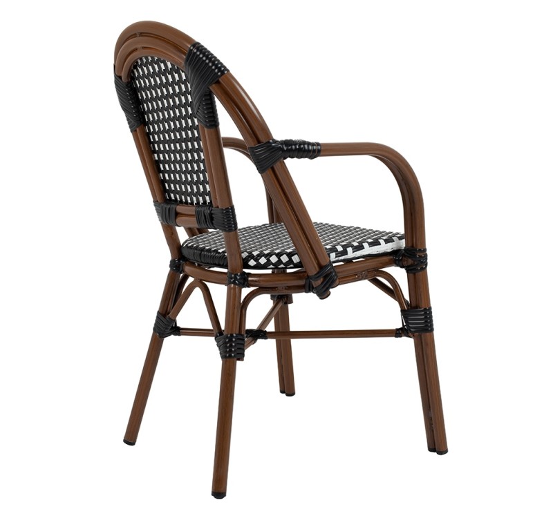 Krzesło ogrodowe CAFE PARIS ARM brązowe   rattan