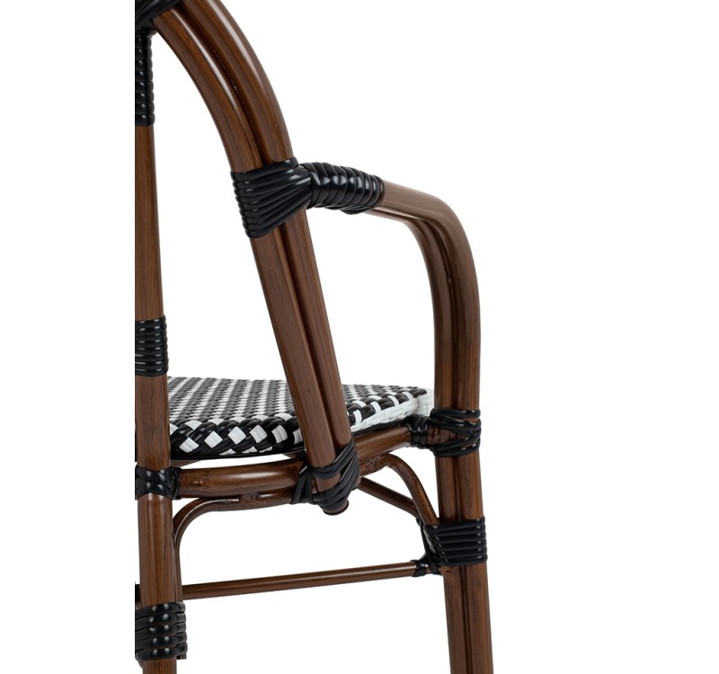 Krzesło ogrodowe CAFE PARIS ARM brązowe   rattan