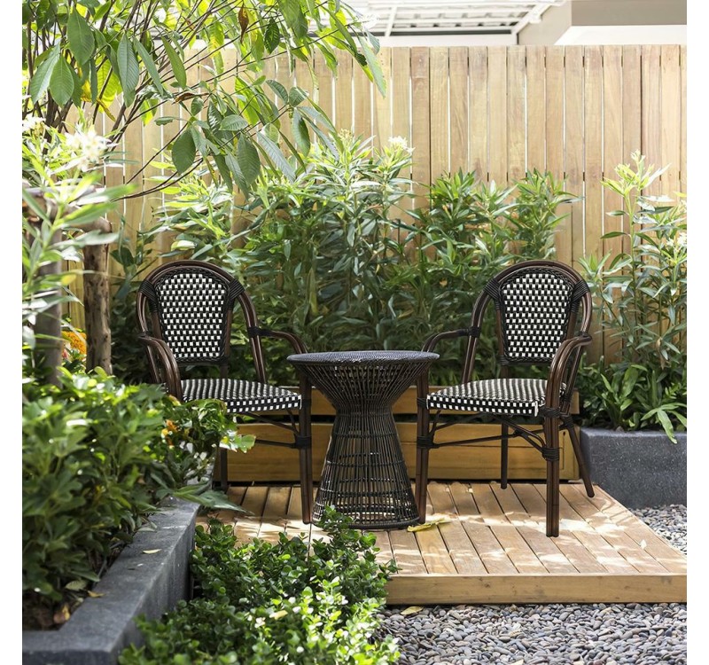 Krzesło ogrodowe CAFE PARIS ARM brązowe   rattan