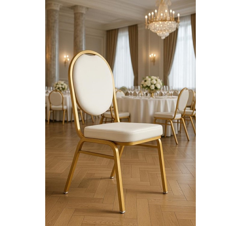 Krzesło bankietowe /konferencyjne HESTIA  białe / złote