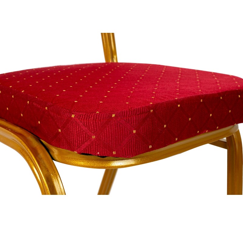 Krzesło bankietowe / konferencyjne HEROS  czerwone / złote