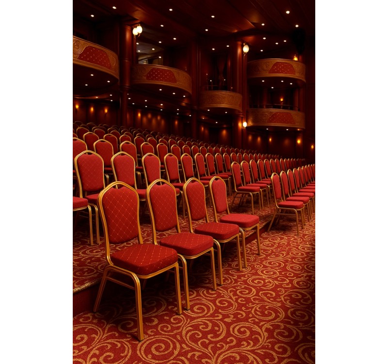 Krzesło bankietowe / konferencyjne HEROS  czerwone / złote