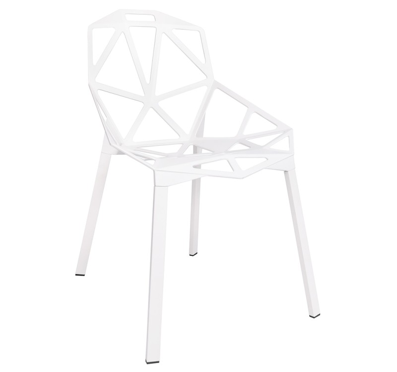 Krzesło SPLIT PREMIUM białe - aluminium, nogi białe