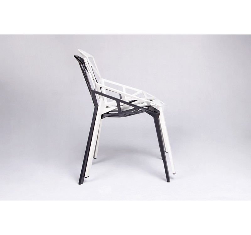 Krzesło SPLIT PREMIUM białe - aluminium, nogi białe