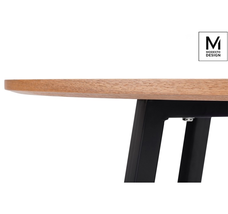 MODESTO stół TAVOLO FI 80 dąb - blat MDF, podstawa metalowa