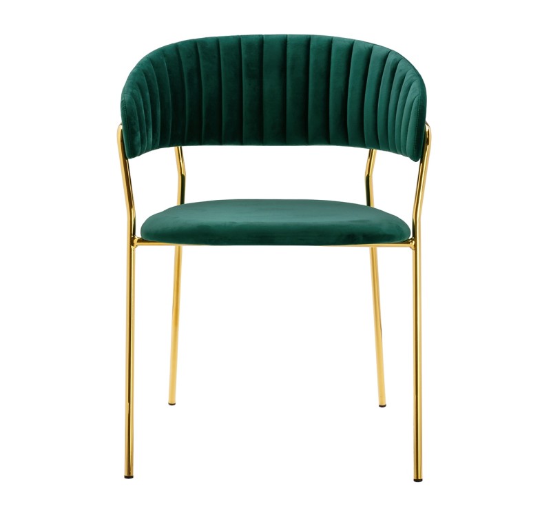 Krzesło MARGO ciemny zielony - welur, podstawa złota