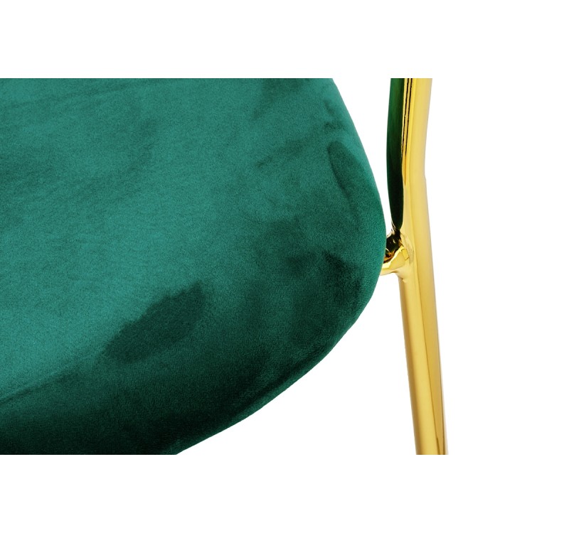 Krzesło MARGO ciemny zielony - welur, podstawa złota