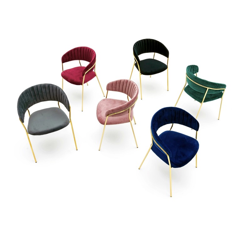 Krzesło MARGO ciemny zielony - welur, podstawa złota