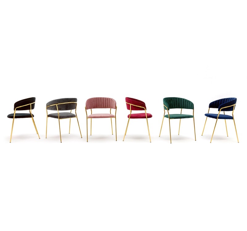 Krzesło MARGO ciemny zielony - welur, podstawa złota