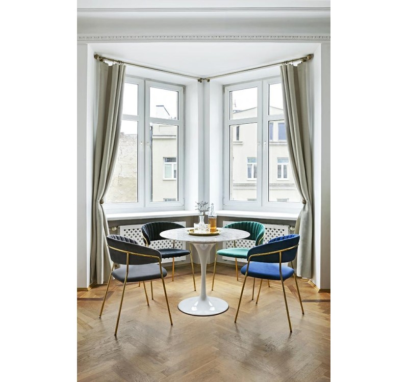 Krzesło MARGO ciemny zielony - welur, podstawa złota