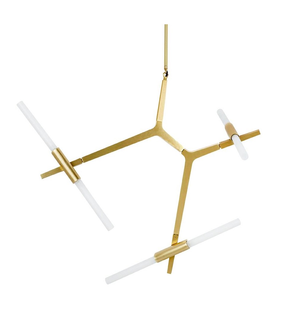 Lampa wisząca CANDELABR 6 złota - aluminium, szkło