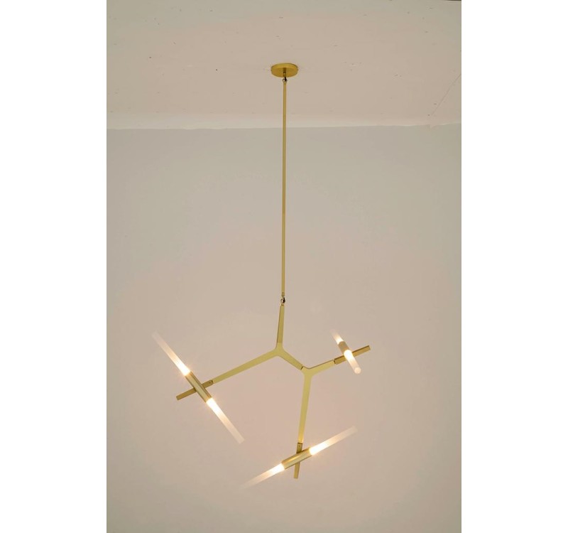 Lampa wisząca CANDELABR 6 złota - aluminium, szkło