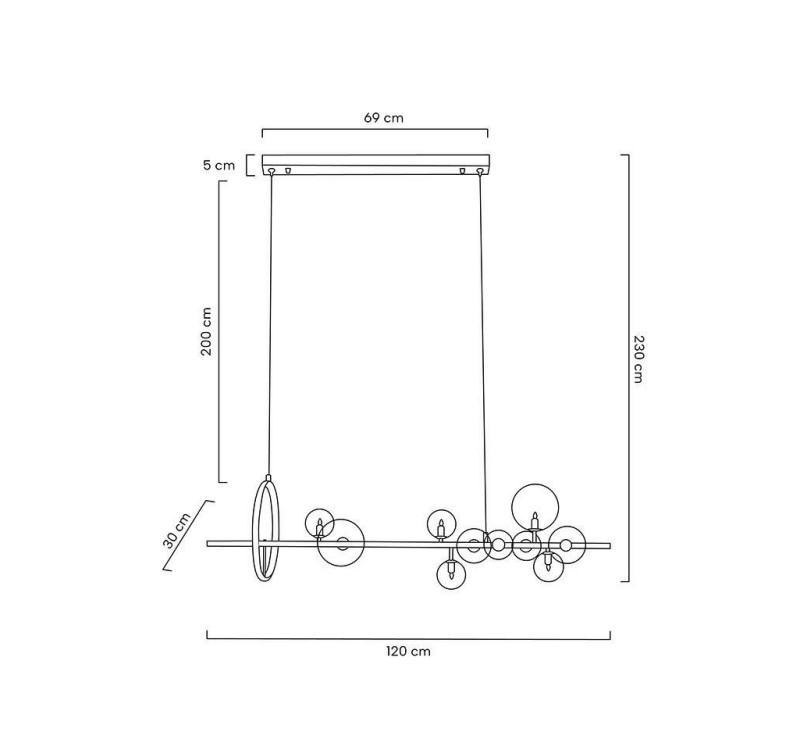 MOOSEE lampa wisząca ALURE LINE 120 czarna