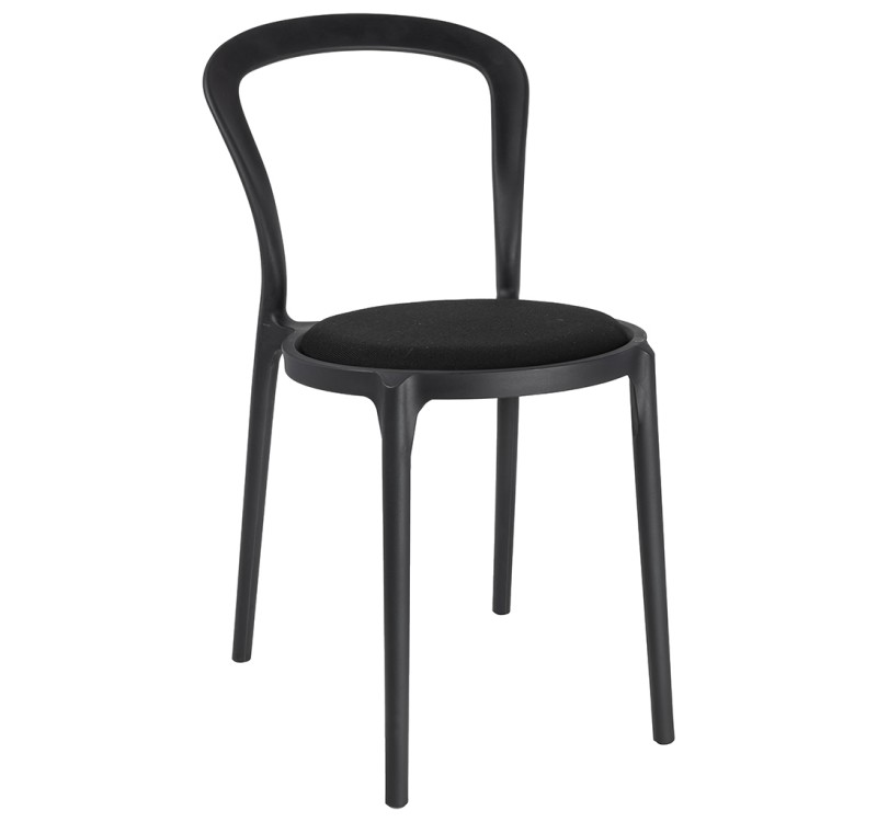 Krzesło SLIM czarne - polipropylen,  tkanina