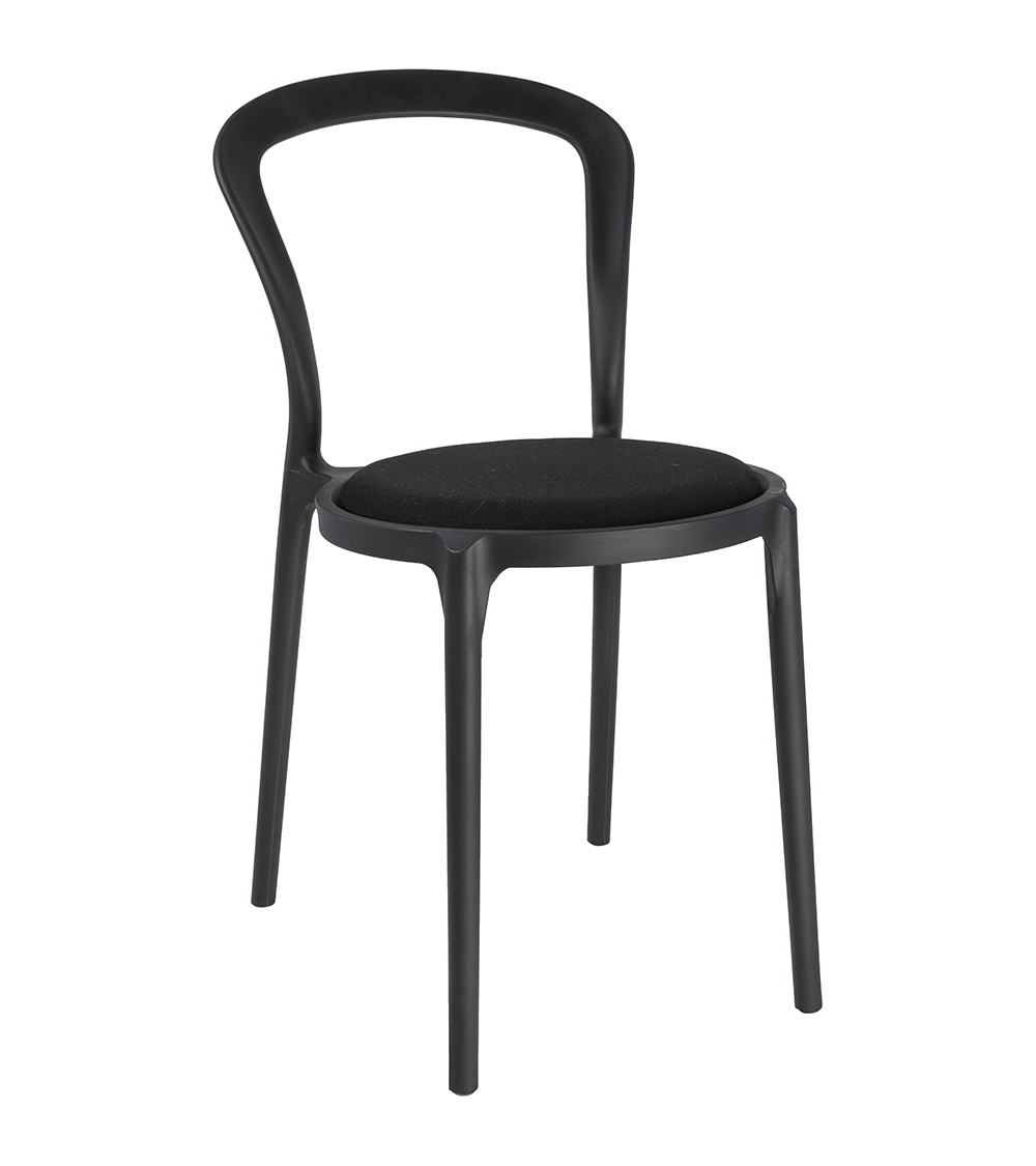 Krzesło SLIM czarne - polipropylen,  tkanina