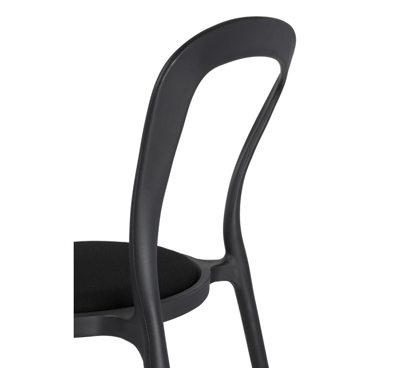 Krzesło SLIM czarne - polipropylen,  tkanina