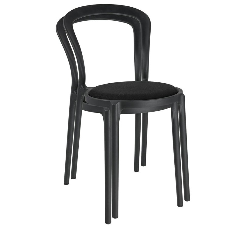 Krzesło SLIM czarne - polipropylen,  tkanina