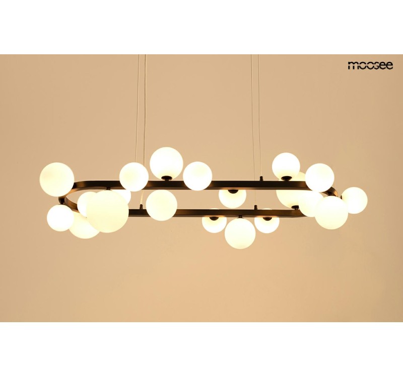 MOOSEE lampa wisząca ALURE OVAL 120       czarna/mleczna