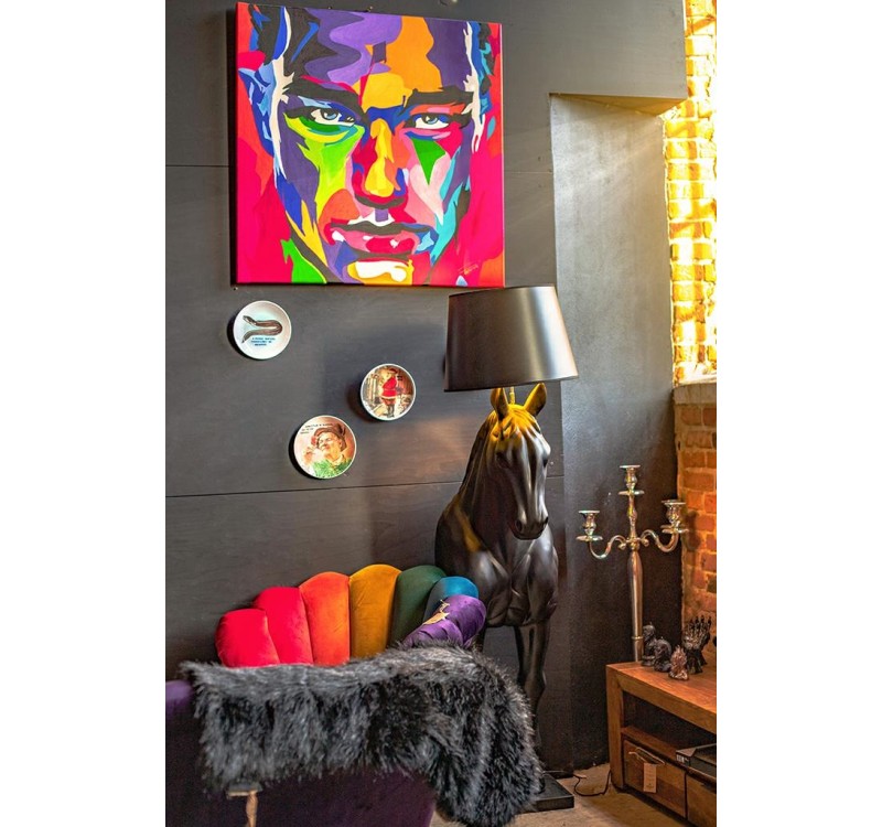 MOOSEE lampa podłogowa KOŃ HORSE STAND    M czarna - włókno szklane