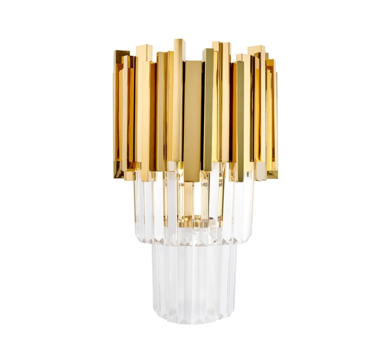 Lampa ścienna IMPERIAL WALL GOLD - stal, kryształ