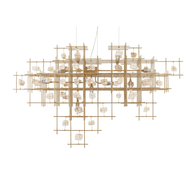 KARE lampa wisząca STONE MOBILE złota 100 x 61 cm