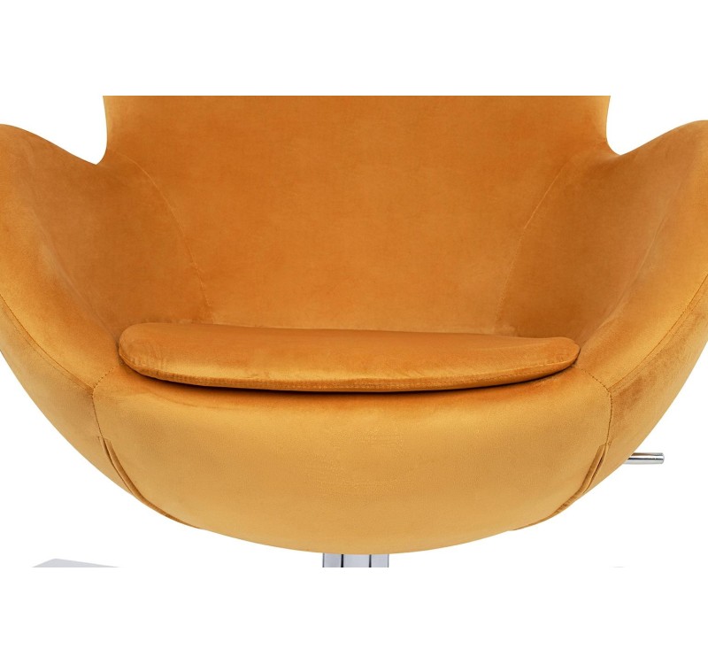 Fotel EGG SZEROKI VELVET musztardowy
