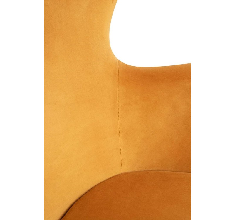 Fotel EGG SZEROKI VELVET musztardowy