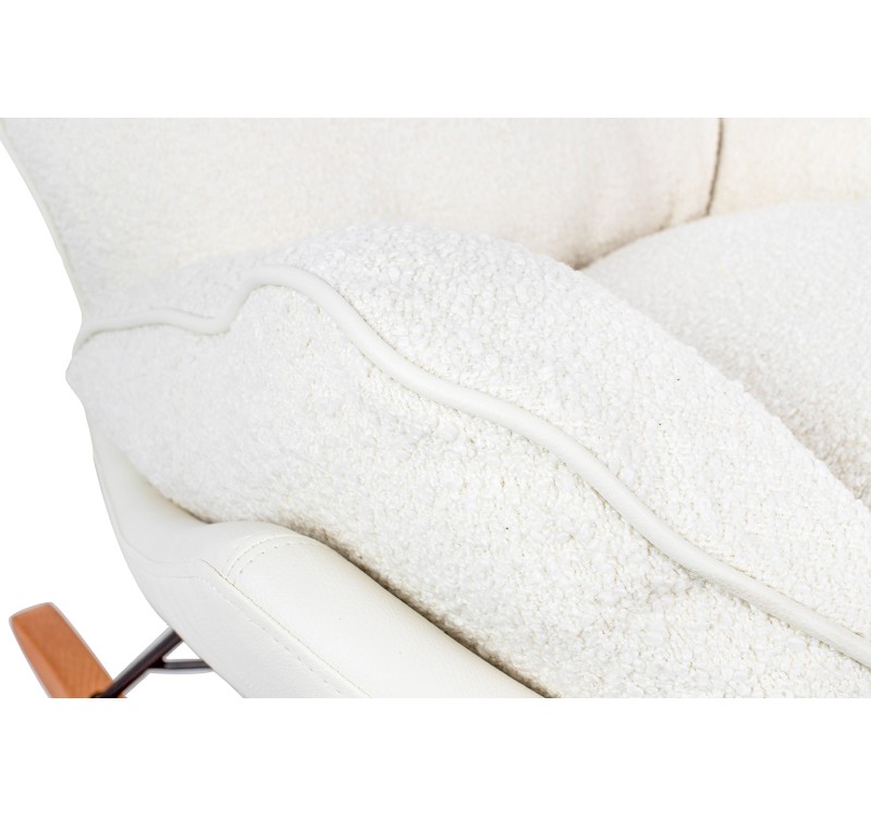 Fotel bujany OTILIA TEDDY biały