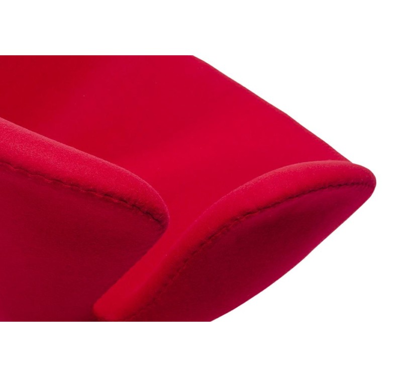 Fotel SWAN WOOL PREMIUM czerwony -  wełna, podstawa stal